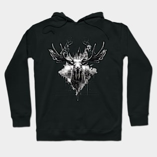 Elk deer nature Scandinavian forest Hoodie